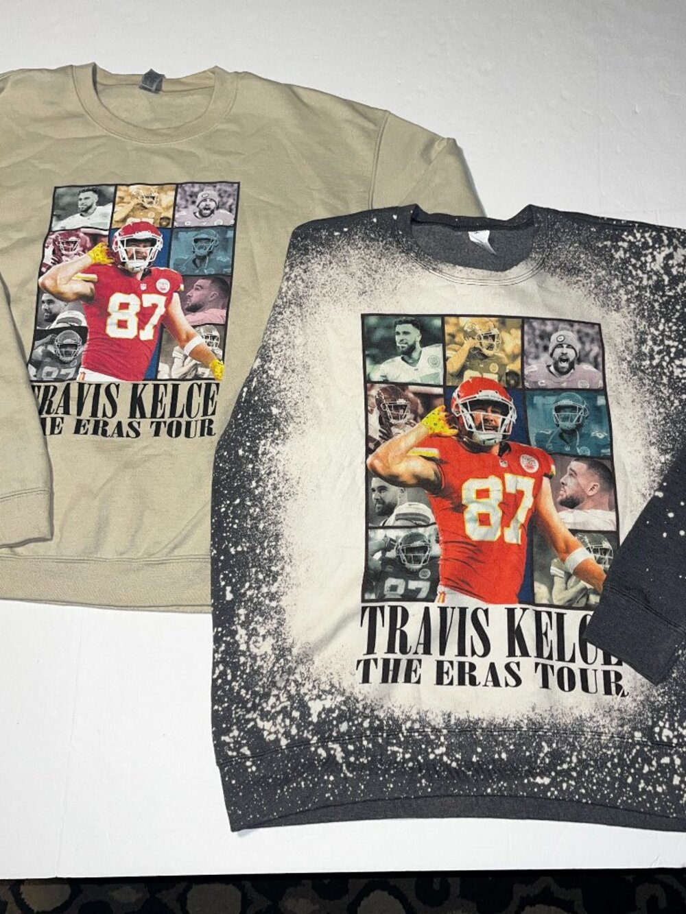 Travis Kelce Red Graphic Crewneck Sweatshirts set of 2 - Men